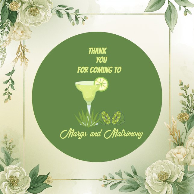 Sticker Rond margs verts sauge et mariage merci (Créateur téléchargé)