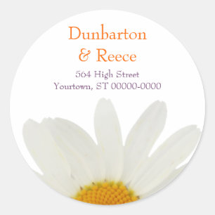 Sticker Rond Marguerite blanche
