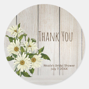 Sticker Rond Marguerites de Campagne Rustique Fleur