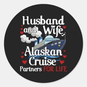 Sticker Rond Mari de croisière de l'Alaska