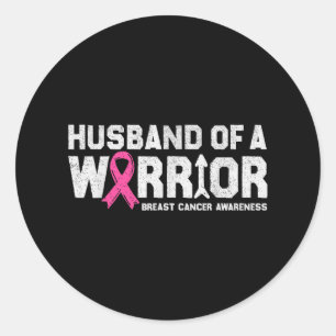 Sticker Rond Mari D'Un Guerrier Sensibilisation Au Cancer Du Se