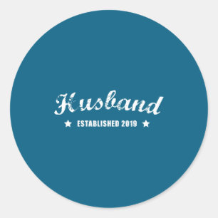 Sticker Rond Mari Est 2019 Mariage Vintage