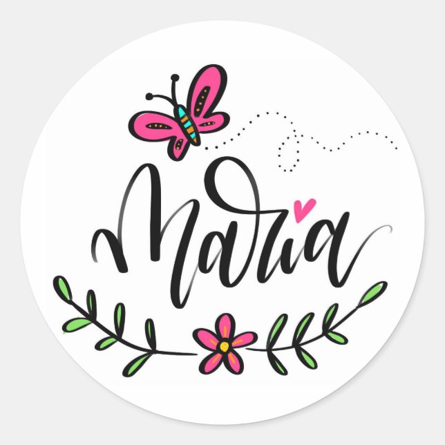 Sticker Rond Maria, en lettres (Devant)
