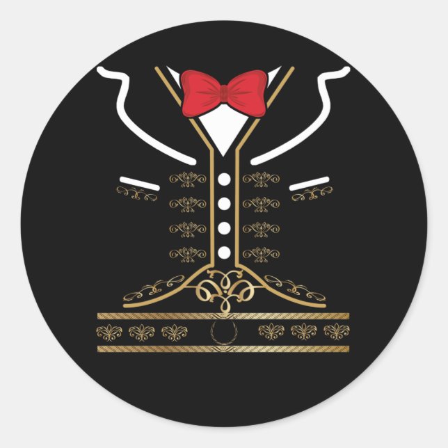 Sticker Rond Mariachi Charro Costume Mexicain Pour Cinco De May (Devant)