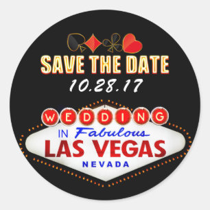 Sticker Rond Mariage à Las Vegas Signer néon lumière Enregistre