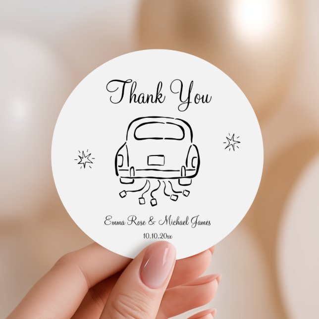Sticker Rond Mariage à main fantaisiste (Créateur téléchargé)