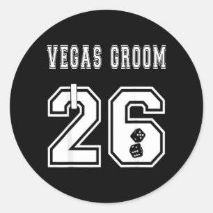 Sticker Rond Mariage à Vegas 2026 Enterrement de vie de garçon 