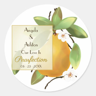 Sticker Rond Mariage aux Fruits de Poire 