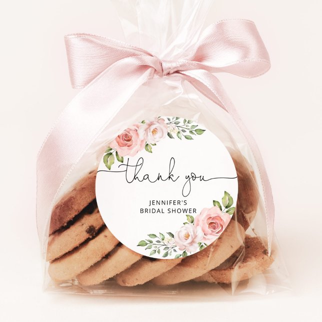 Sticker Rond Mariage avec thème floral rose (Créateur téléchargé)