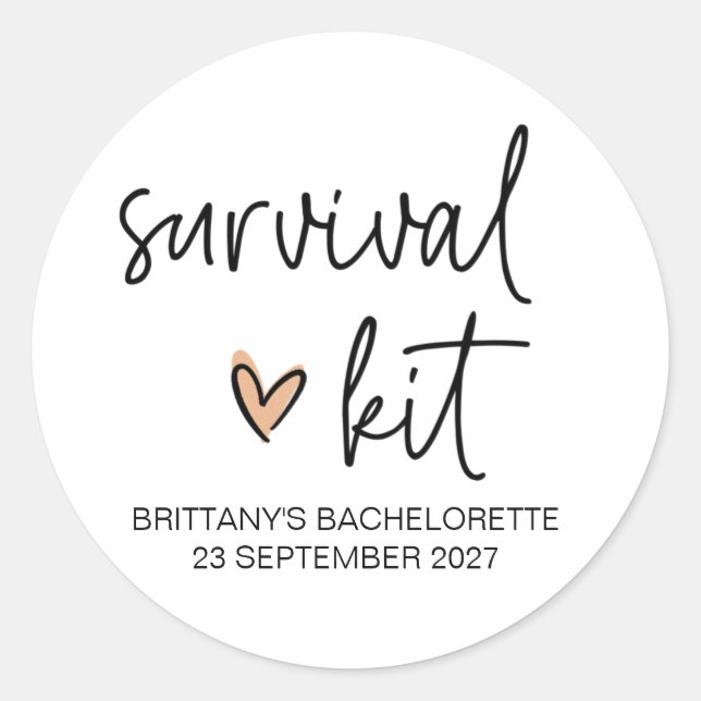 Sticker Rond Mariage Bachelorette Fête des poules Fête de la nu (Devant)