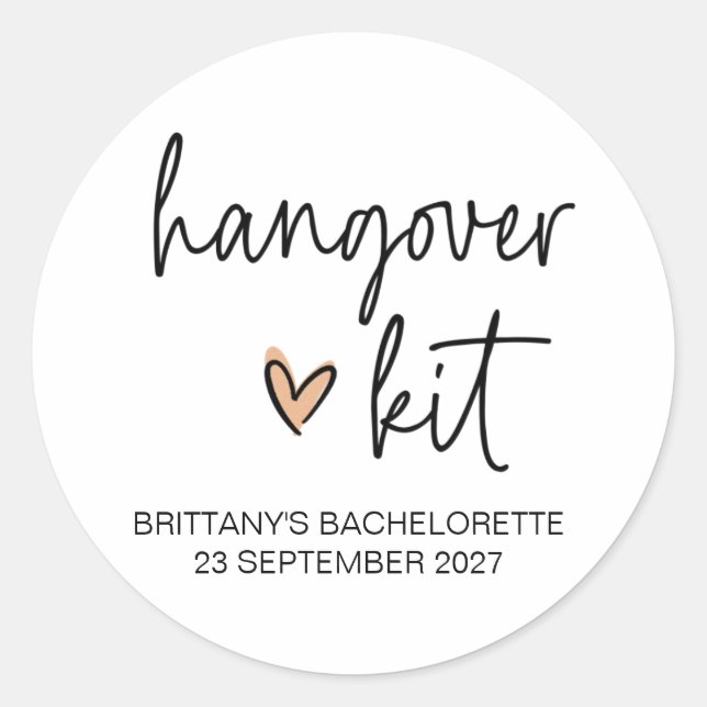 Sticker Rond Mariage Bachelorette Fête des poules Fête de la nu (Devant)