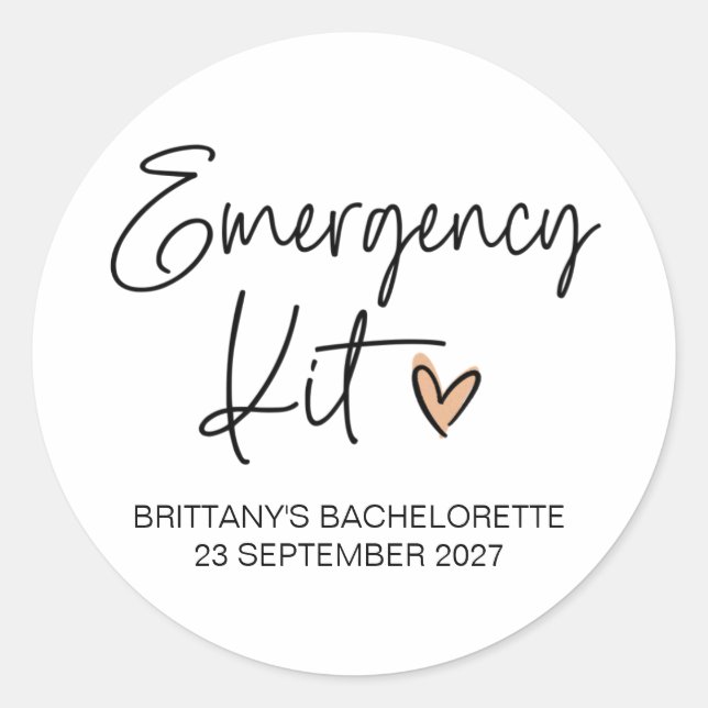 Sticker Rond Mariage Bachelorette Fête des poules Fête de la nu (Devant)