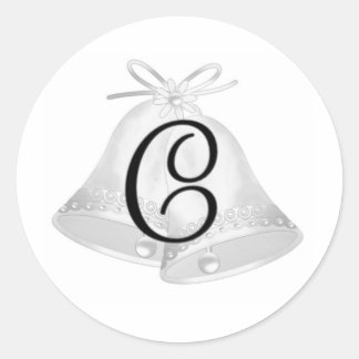 Sticker Rond Mariage Bells Monogrammé