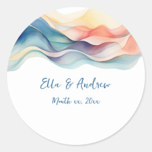 Sticker Rond Mariage blanc blanc blanc couleur Abstrait moderne