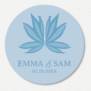Sticker Rond Mariage blanc Lotus
