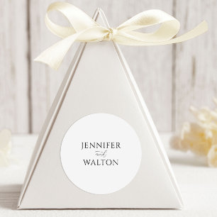 Sticker Rond Mariage blanc simple et élégant