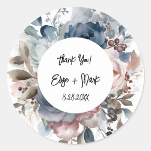 Sticker Rond Mariage bleu bleu bleu bleu bleu rose de la marine