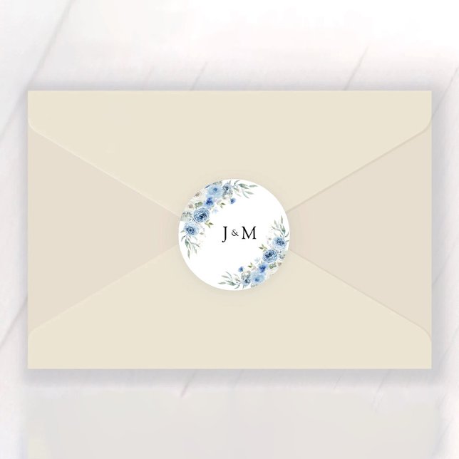 Sticker rond Mariage bleu Dusty (Créateur téléchargé)