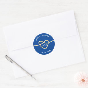 Sticker Rond Mariage Bleu Royal
