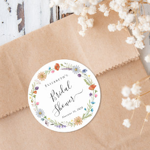 Sticker Rond Mariage Bohème Champêtre