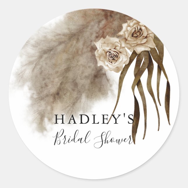 Sticker Rond Mariage Bohème Champêtre Automne Coup de Foudre En (Devant)