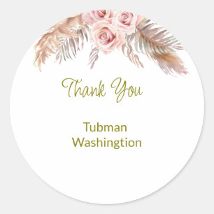 Sticker Rond Mariage bohème Favor Classic Round S