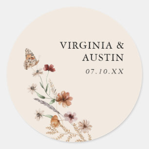 Sticker Rond Mariage Boho