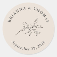 Mariage botanique simple beige
