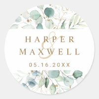 Mariage botanique vert et or