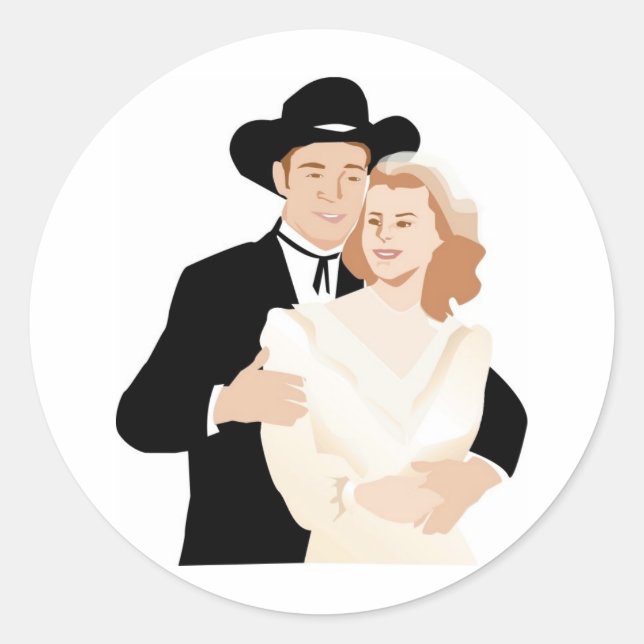 Sticker Rond Mariage campagnard formel (Devant)