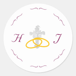 Sticker Rond Mariage Catholique Nuptial Grace