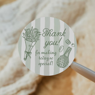 Sticker Rond Mariage Célébré Fraîchement Sorti du Marché