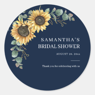 Sticker Rond Mariage Champêtre Fleur de Tournesol Moderne