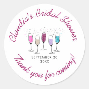 Sticker Rond Mariage Chic Élégant Shower de Mariée