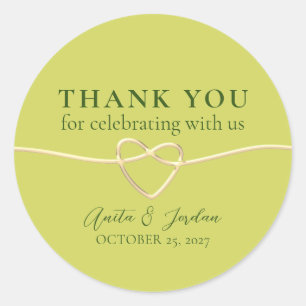 Sticker Rond Mariage Citron Vert Remerciements
