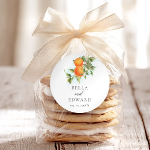 Sticker Rond Mariage Citrus Oranges