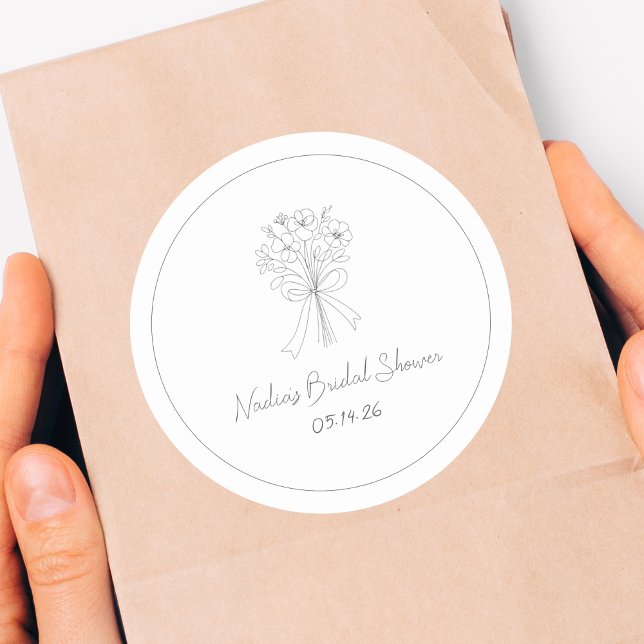 Sticker Rond Mariage civil dans un style dessiné à la main avec (Créateur téléchargé)