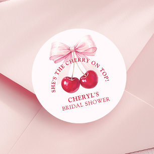 Sticker Rond Mariage civil : la cerise sur le gâteau