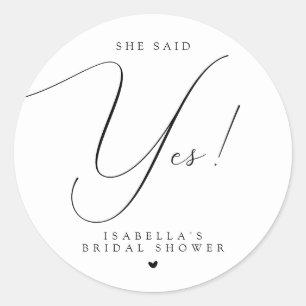 Sticker Rond Mariage civil Typographie Elle a dit oui Baby Show