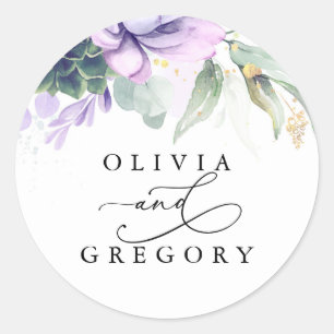 Sticker rond Mariage classique de verdure Succulen