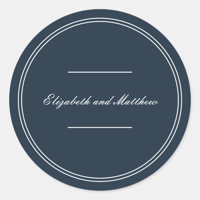 Sticker Rond Mariage classique et simple et élégant (Devant)