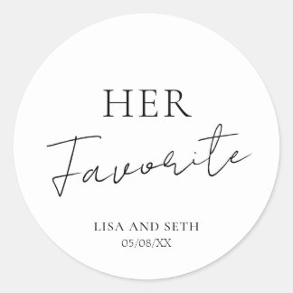 Sticker Rond Mariage Classique Minimaliste Favori