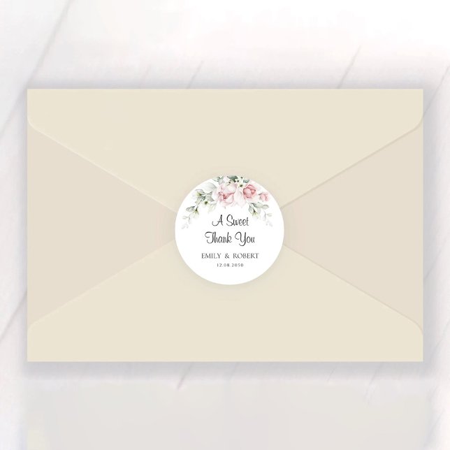 Sticker rond Mariage classique Roses Roses Roses R (Créateur téléchargé)