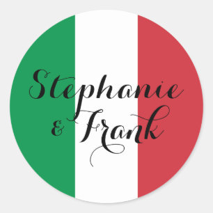 Sticker Rond Mariage couleur drapeau italien