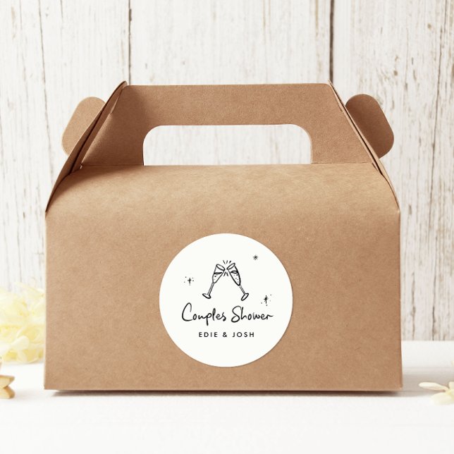 Sticker Rond Mariage couple moderne naturel élégant écriture ma (Créateur téléchargé)