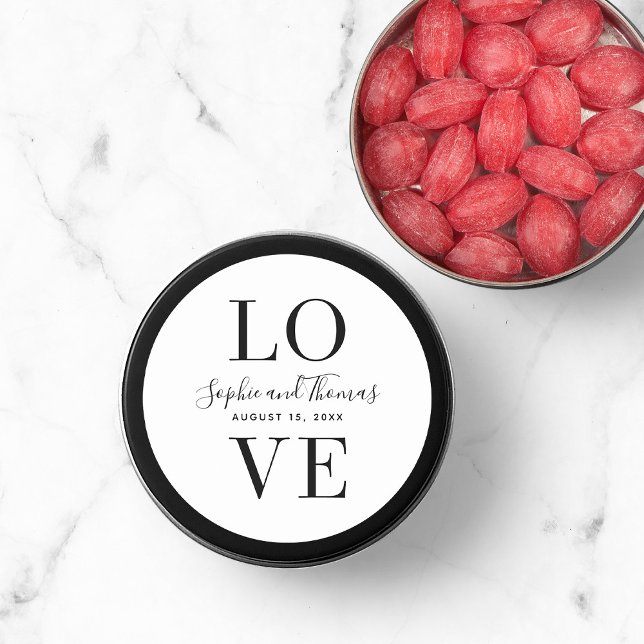 Sticker Rond Mariage d'amour élégant moderne (Créateur téléchargé)