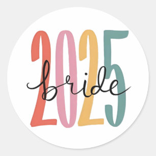 Sticker Rond Mariage de 2025 de la mariée Mariage