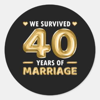 Sticker Rond Mariage De 40 Ans 40E Anniversaire Du Mariage