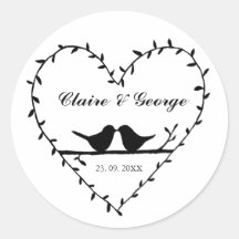 Mariage de automne personnalisé Lovebird noir et b