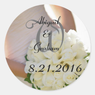 Sticker Rond Mariage de bouquet de fleurs